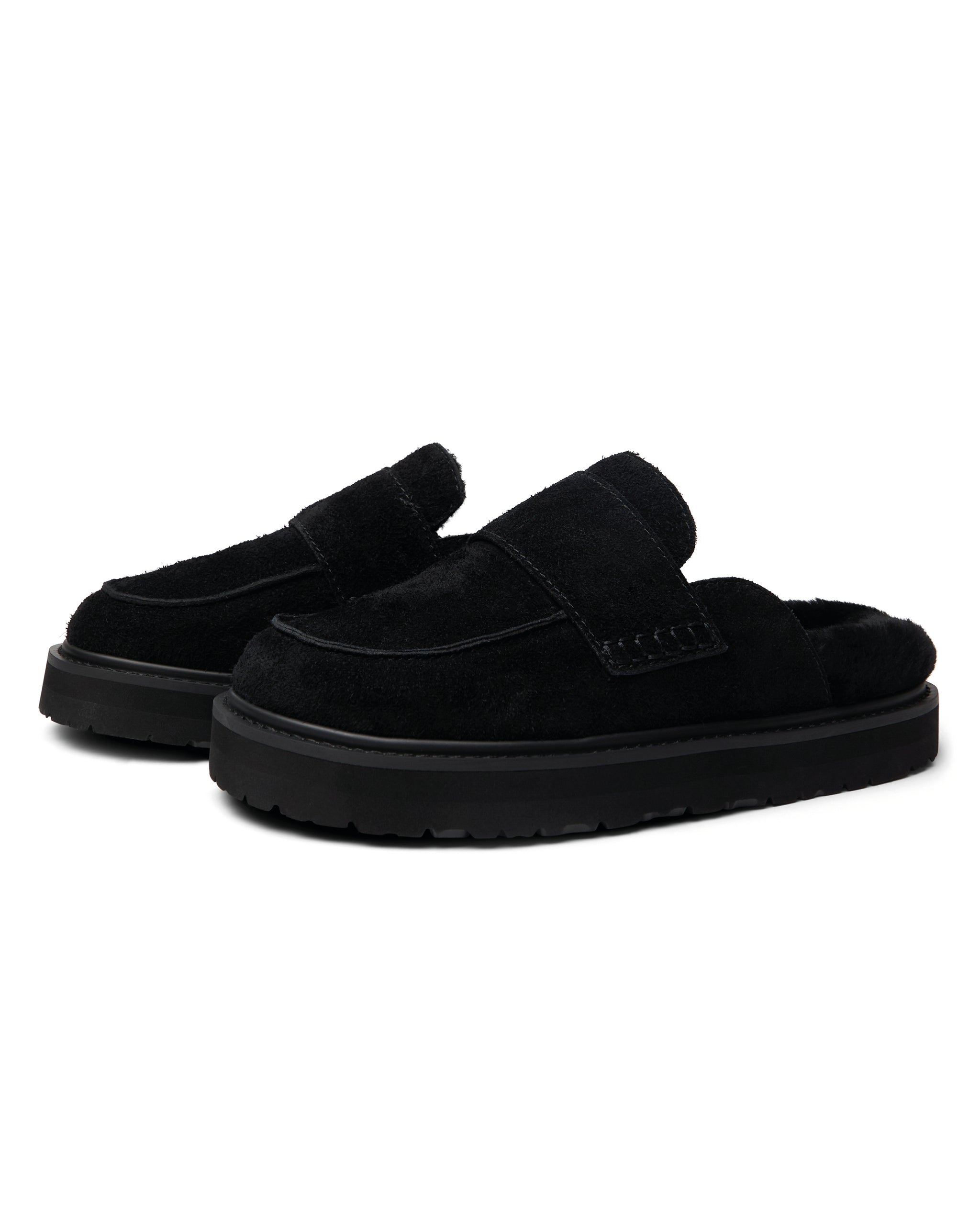 LE GENS OVERSIZE SUEDE BLACK MULE – ORGGEÏL